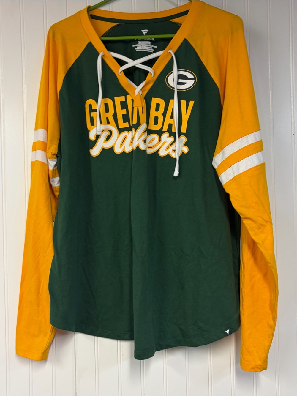 Fanatics NFL Green Bay Green and Gold Athletic Long Sleeve 3XL